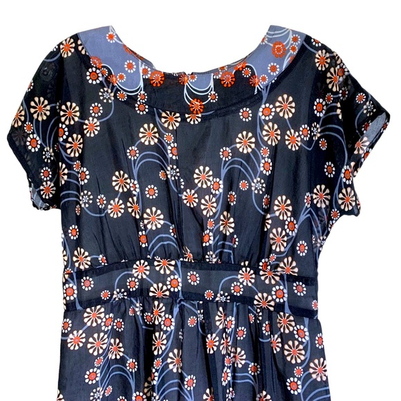 Anthropologie | NWOT Tunic Blouse or Micro Mini Dress in Floral Psychedelic S - Picture 3 of 16